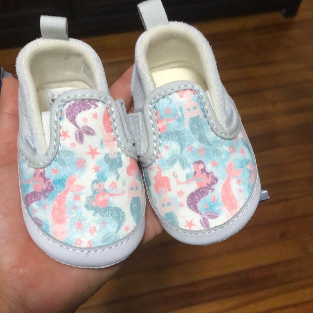 Soft bottom mermaid vans size 2C NWT
